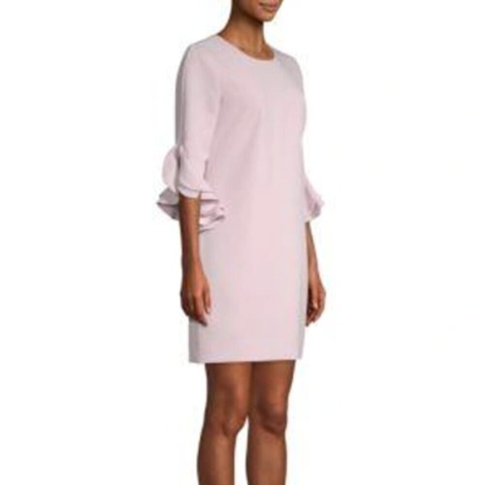 Milly Fernanda Pink Crepe Ruffle Sleeve Shift Dress, $380 Retail, Size 0